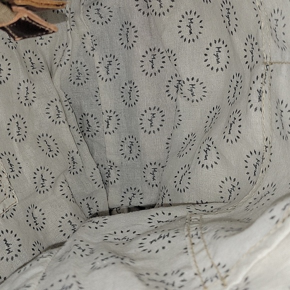 Myra Bag Canvas Tapestry Leather Tote Shoulder Bag - Picture 10 of 12